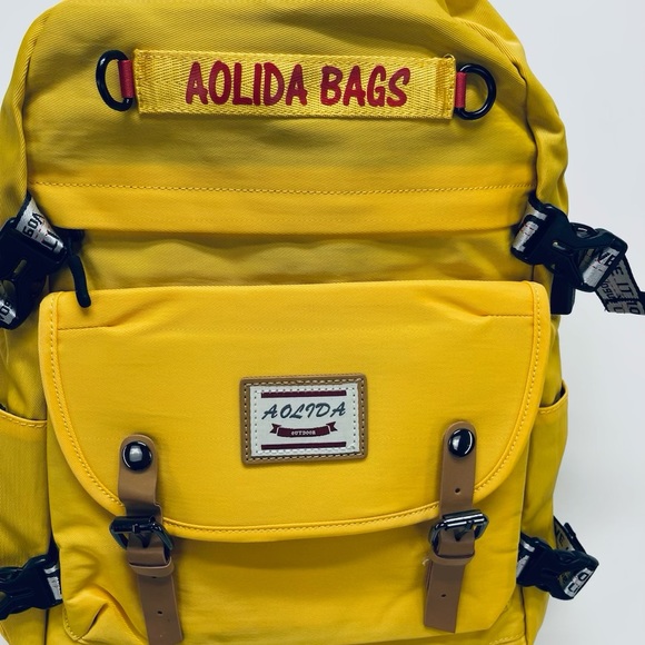 Aolida Bag Women’s Backpack Fashions Waterproof Rucksack School Laptop Usb Yelow - Picture 4 of 14